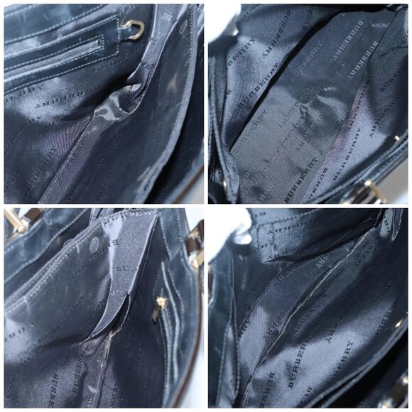 BURBERRY Nova Check Hand Bag Wool Brown Gold black - Picture 15 of 16